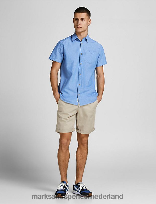 Marks & Spencer unisex chinoshort met normale pasvorm beige kleding N8VZP6690