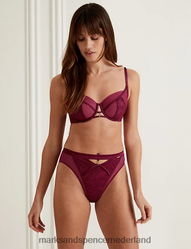 Marks & Spencer unisex Lexington hoge taille slip met hoge pijpen bordeaux kleding N8VZP3810