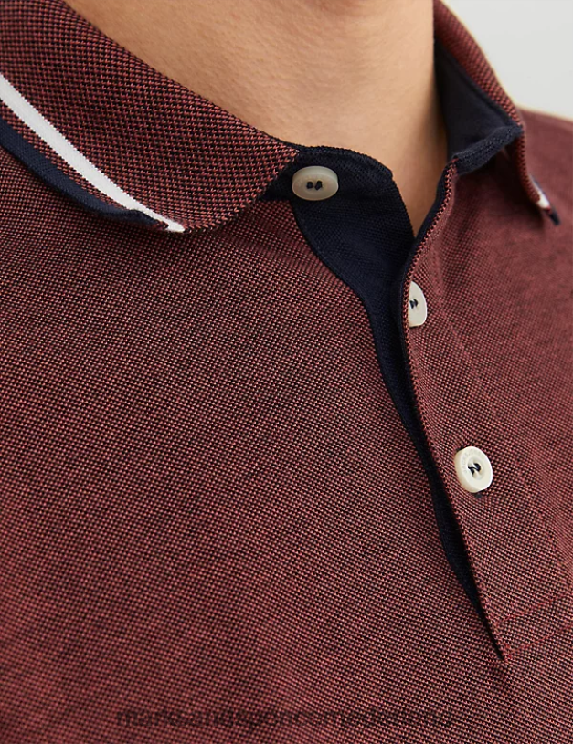 Marks & Spencer unisex Slim-fit poloshirt van puur katoen met een punt verbrande sinaasappel kleding N8VZP5234