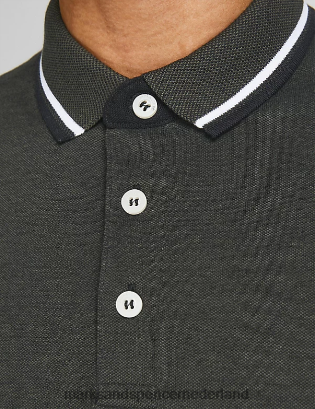 Marks & Spencer unisex poloshirt van puur katoen donkergroen kleding N8VZP5662