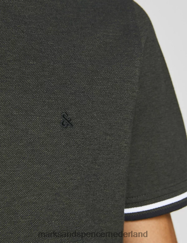 Marks & Spencer unisex poloshirt van puur katoen donkergroen kleding N8VZP5662