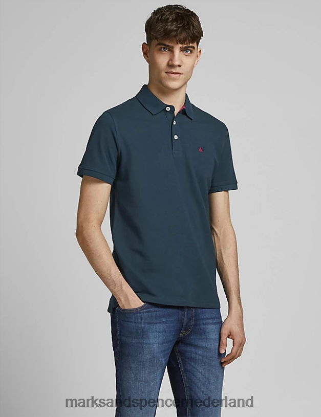 Marks & Spencer unisex poloshirt van puur katoen marine mix kleding N8VZP5275