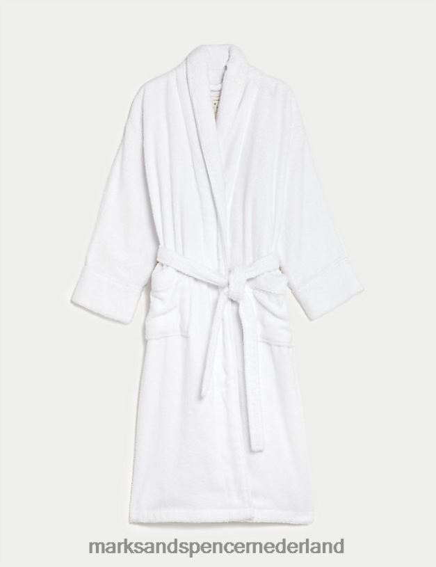 Marks & Spencer unisex kamerjas van puur katoen wit lingerie N8VZP3675