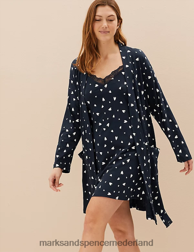 Marks & Spencer unisex katoenen modal kamerjas marine mix lingerie N8VZP3592
