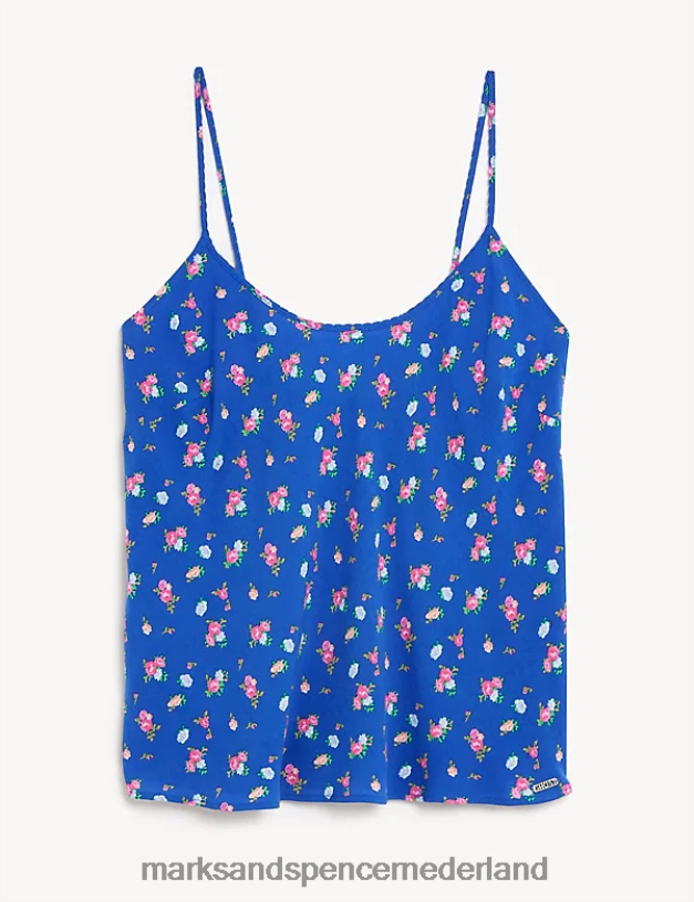 Marks & Spencer unisex Cami-topje met bloemenprint blauw mengsel lingerie N8VZP3528