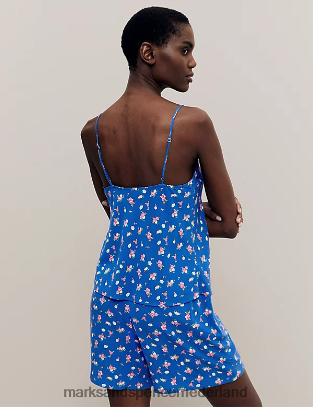 Marks & Spencer unisex Cami-topje met bloemenprint blauw mengsel lingerie N8VZP3528