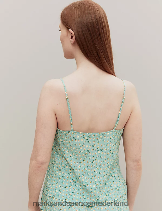 Marks & Spencer unisex Cami-topje met bloemenprint blauwgroen mengsel lingerie N8VZP3560