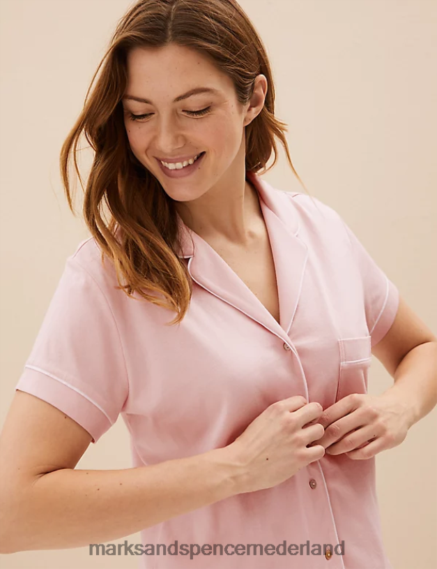Marks & Spencer unisex Katoenen modal shortieset zacht roze lingerie N8VZP3542