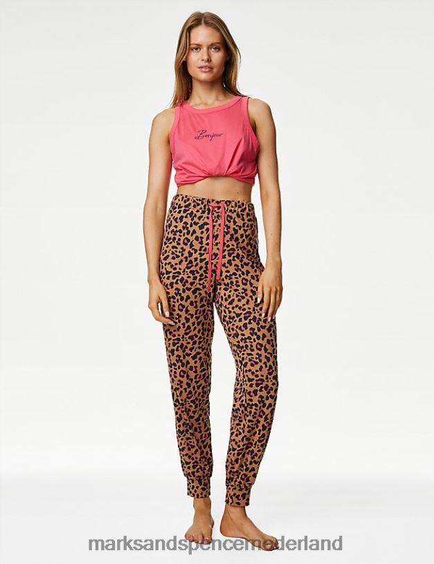 Marks & Spencer unisex pyjamabroek met dierenprint rijke barnsteen lingerie N8VZP3484