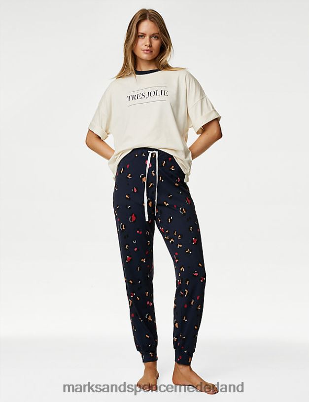 Marks & Spencer unisex pyjamatop met slogan ivoor lingerie N8VZP3396