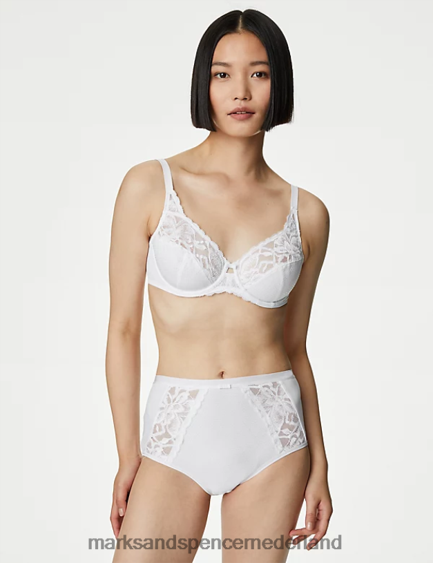 Marks & Spencer unisex 3 stuks wildblooms volledige slips wit lingerie N8VZP3986
