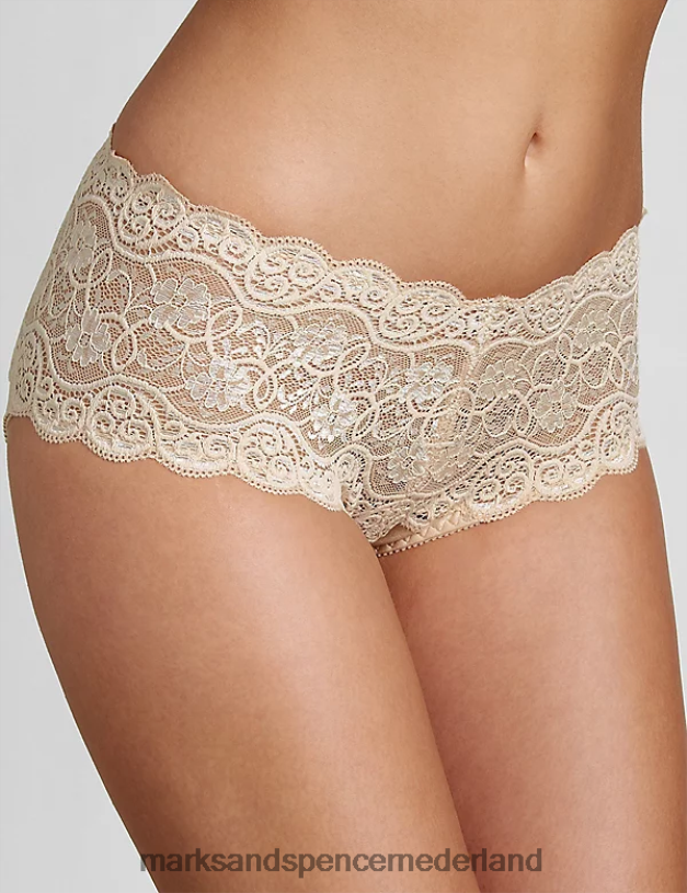 Marks & Spencer unisex Amourette 300 volledig kanten slipje biscuit lingerie N8VZP4628