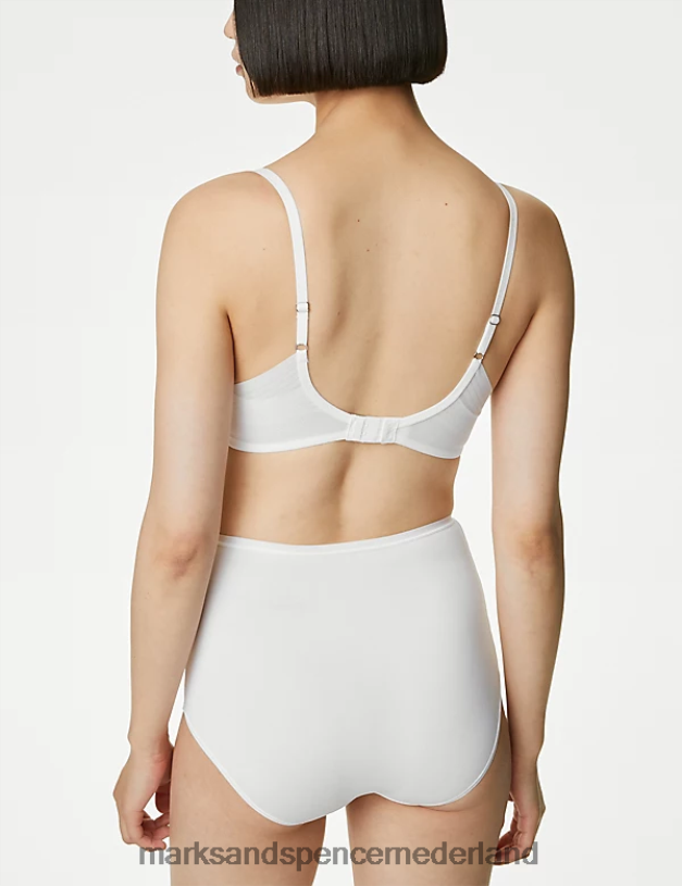 Marks & Spencer unisex Volledige slip van microvezel, 4 stuks wit lingerie N8VZP3963