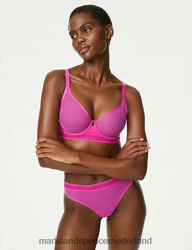 Marks & Spencer unisex tivoli mesh string fuchsia lingerie N8VZP4827