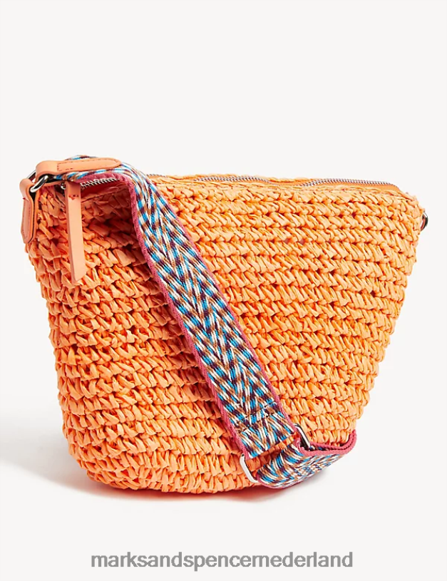 Marks & Spencer vrouwen Crossbodytas van stro natuurlijk accessoires N8VZP1519