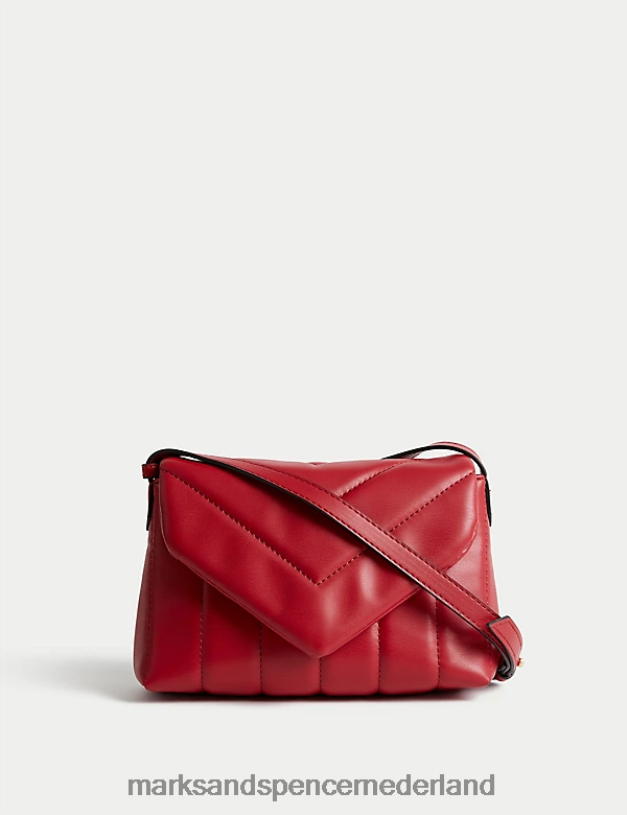 Marks & Spencer vrouwen gewatteerde mini-crossbodytas rood accessoires N8VZP2382