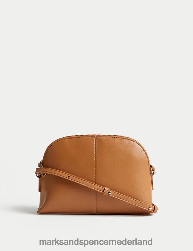Marks & Spencer vrouwen Crossbodytas van kunstleer latte accessoires N8VZP1154