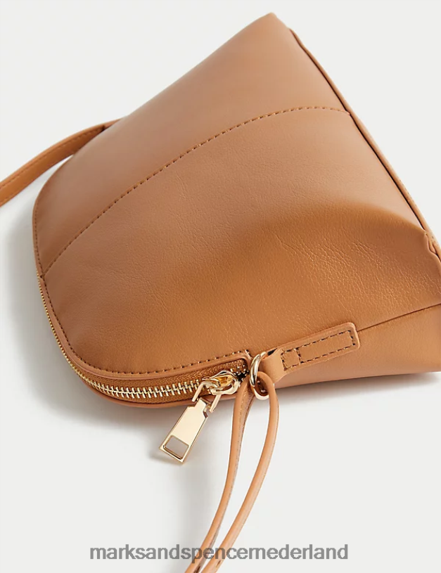 Marks & Spencer vrouwen Crossbodytas van kunstleer latte accessoires N8VZP1154