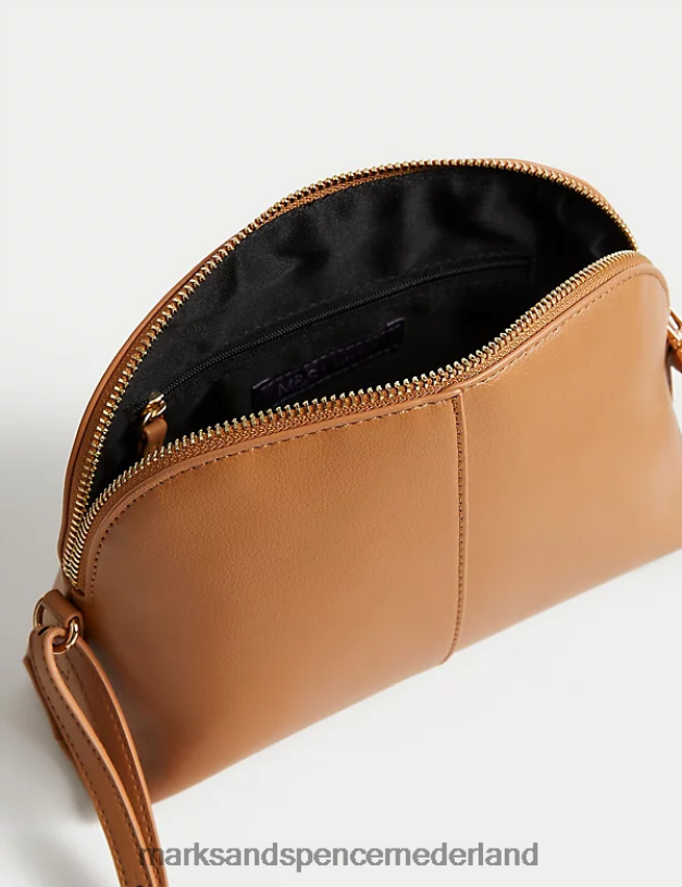 Marks & Spencer vrouwen Crossbodytas van kunstleer latte accessoires N8VZP1154