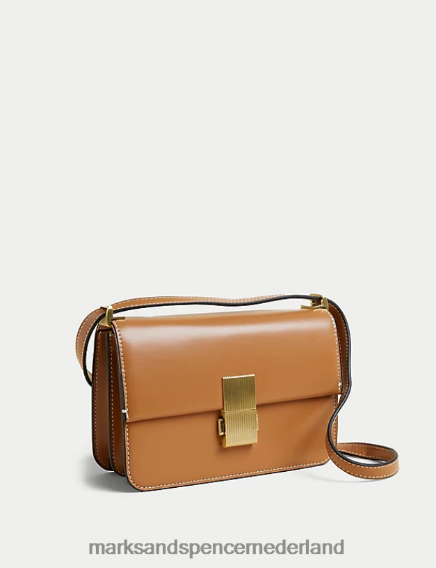 Marks & Spencer vrouwen Crossbodytas van kunstleer latte accessoires N8VZP1294