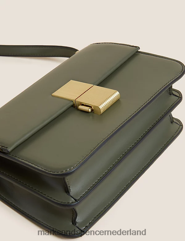 Marks & Spencer vrouwen Crossbodytas van kunstleer licht kaki accessoires N8VZP934