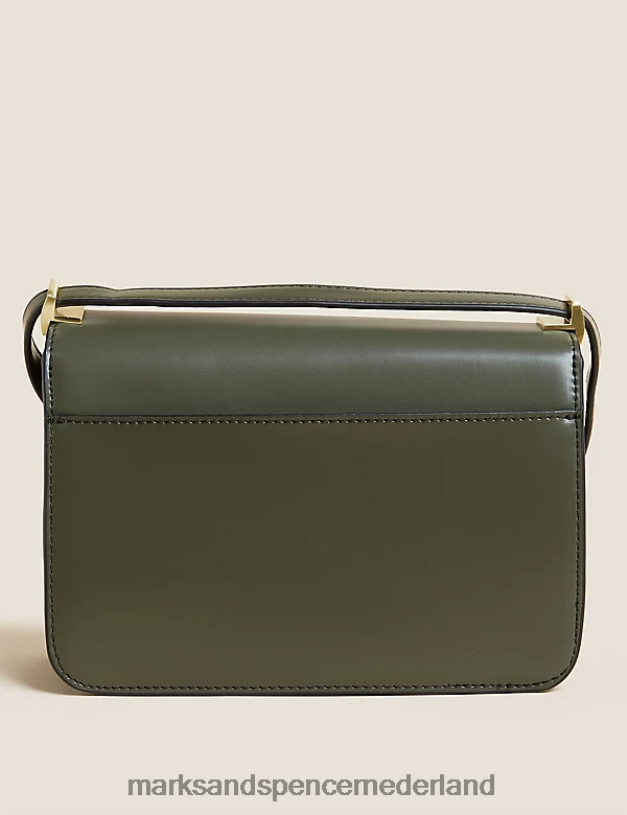 Marks & Spencer vrouwen Crossbodytas van kunstleer licht kaki accessoires N8VZP934