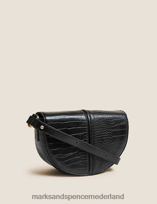 Marks & Spencer vrouwen Crossbodytas van kunstleer zwart accessoires N8VZP2705