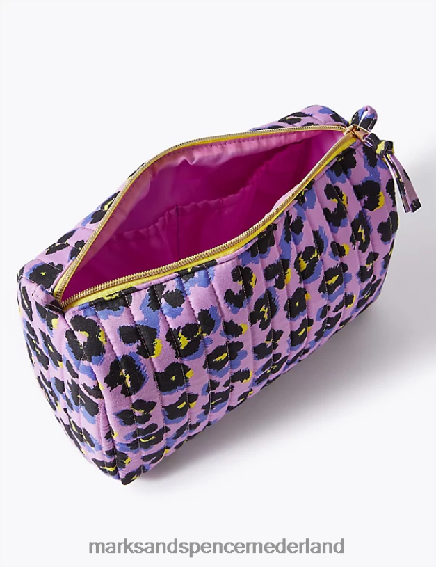 Marks & Spencer vrouwen Make-up toilettas met luipaardprint roze accessoires N8VZP3318