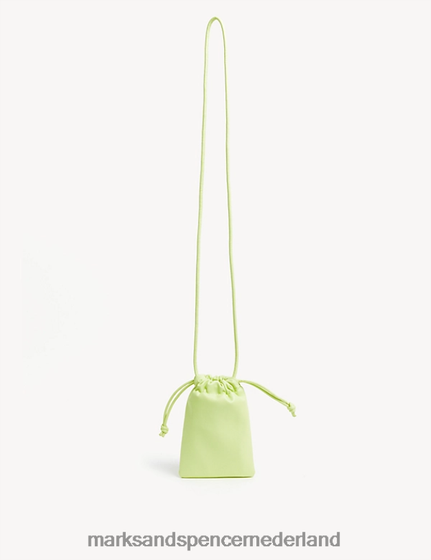 Marks & Spencer vrouwen Telefoontasje van kunstleer zachte limoen accessoires N8VZP2225