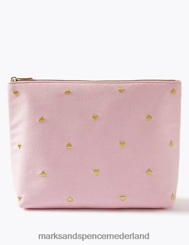 Marks & Spencer vrouwen hart make-up tasje roze accessoires N8VZP3310