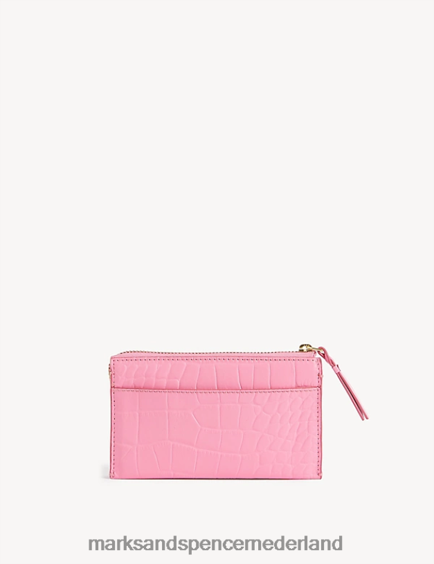 Marks & Spencer vrouwen lederen tasje bloemblaadje roze accessoires N8VZP3221