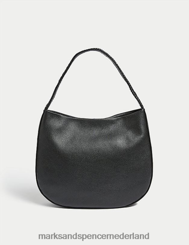 Marks & Spencer vrouwen leren schoudertas zwart accessoires N8VZP3313