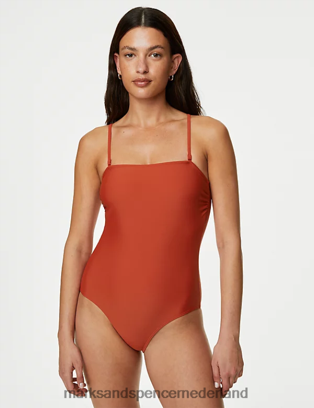 Marks & Spencer vrouwen bandeau-badpak koper badkleding en strandkleding N8VZP2624