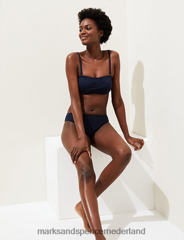 Marks & Spencer vrouwen gewatteerde bandeau-bikinitop marine kleding N8VZP1833