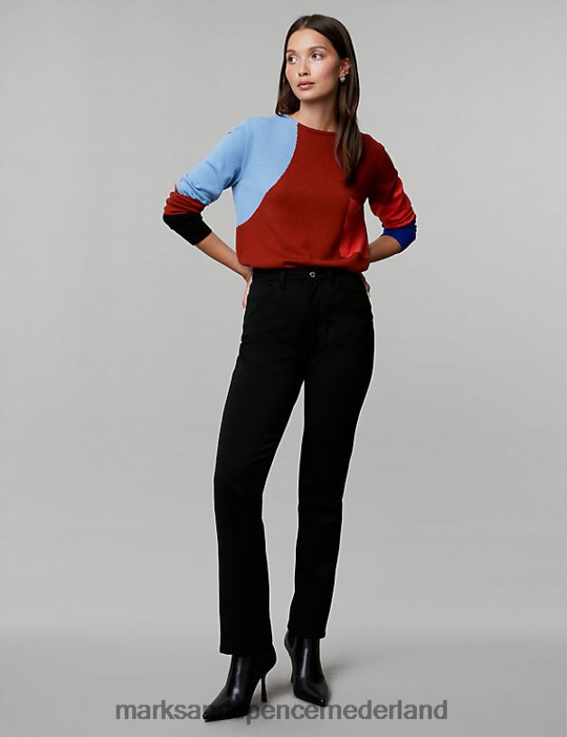 Marks & Spencer vrouwen 5-pocketbroek met rechte pijpen zwart kleding N8VZP2884