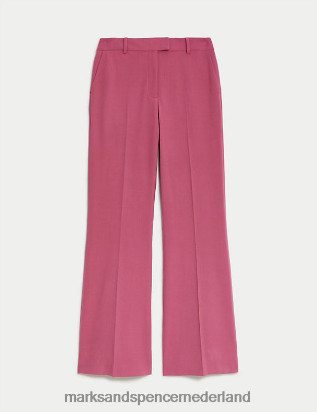 Marks & Spencer vrouwen Bootcut broek van wolmix roze kleding N8VZP2962