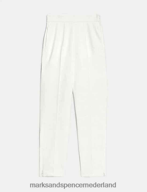 Marks & Spencer vrouwen Broek met rechte pijpen en ritsdetail ivoor kleding N8VZP262