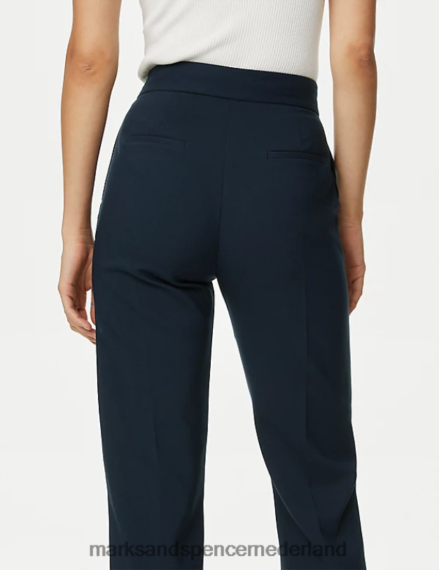Marks & Spencer vrouwen Broek met rechte pijpen en ritsdetail marine kleding N8VZP591