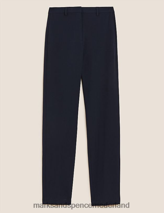 Marks & Spencer vrouwen Broek met rechte pijpen en stretch donker marine kleding N8VZP1680