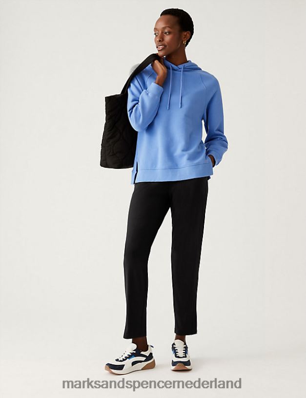 Marks & Spencer vrouwen Jersey broek met taps toelopende enkel zwart kleding N8VZP540