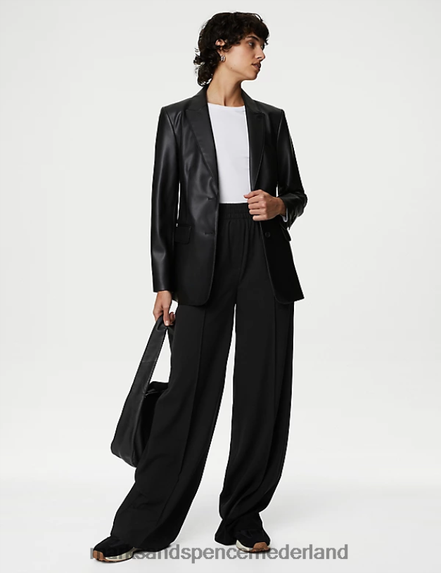 Marks & Spencer vrouwen broek met wijde pijpen zwart kleding N8VZP869