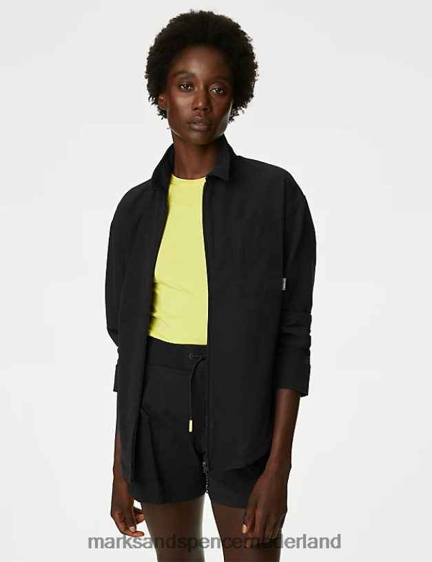 Marks & Spencer vrouwen stormwear longline shaket zwart kleding N8VZP1098