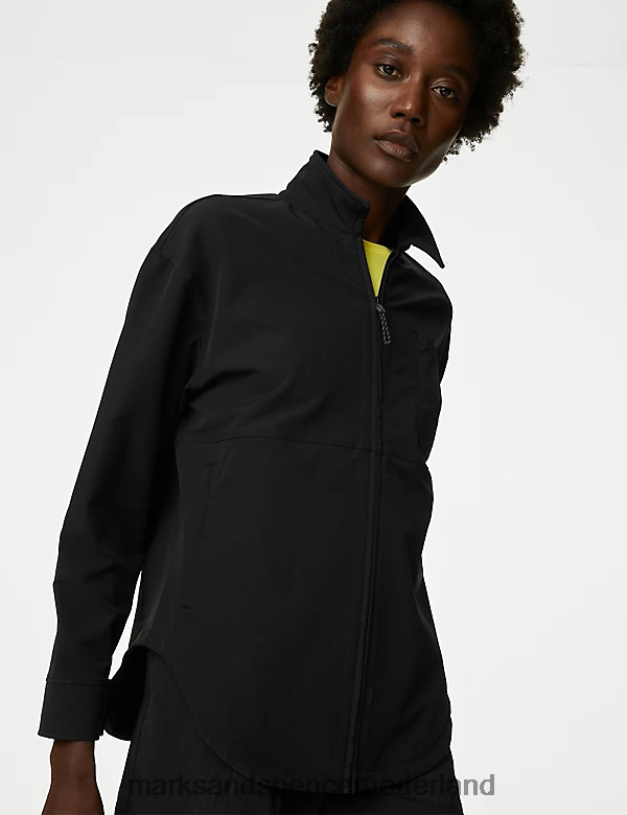 Marks & Spencer vrouwen stormwear longline shaket zwart kleding N8VZP1098