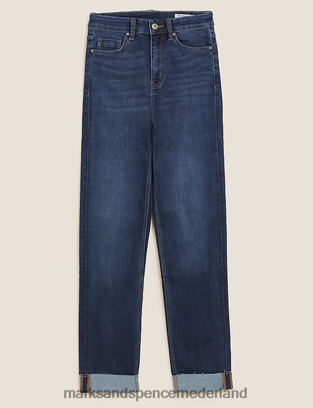 Marks & Spencer vrouwen Harper superzachte sigarettenjeans donkere indigo kleding N8VZP2768