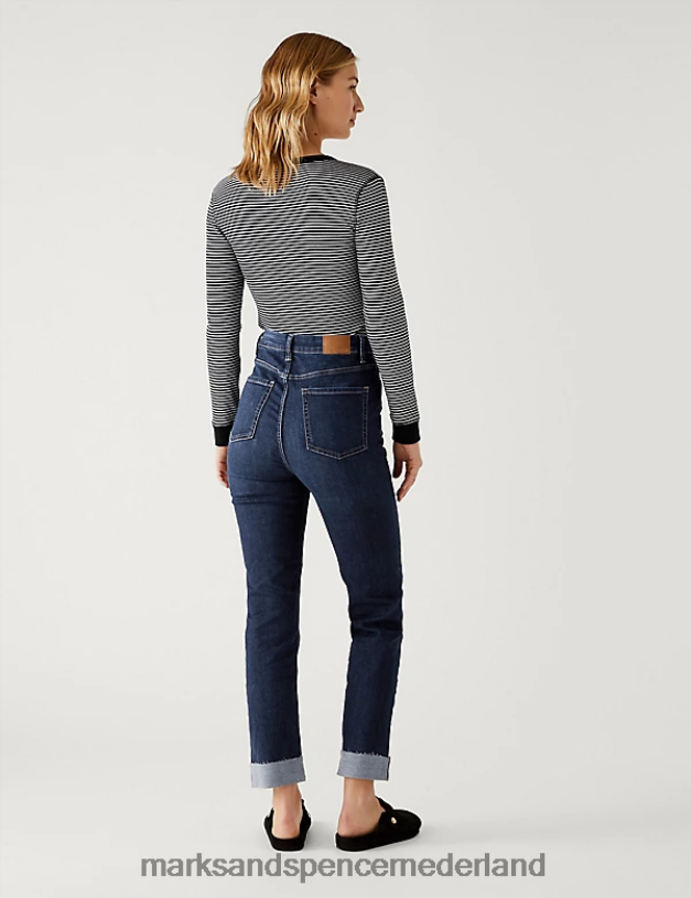 Marks & Spencer vrouwen Harper superzachte sigarettenjeans donkere indigo kleding N8VZP2768