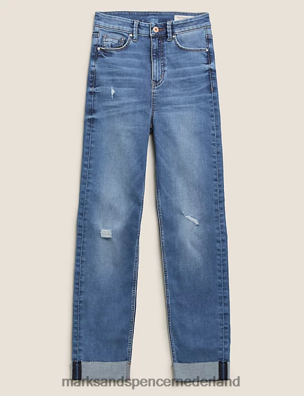 Marks & Spencer vrouwen Harper superzachte sigarettenjeans middelmatige indigo kleding N8VZP3087