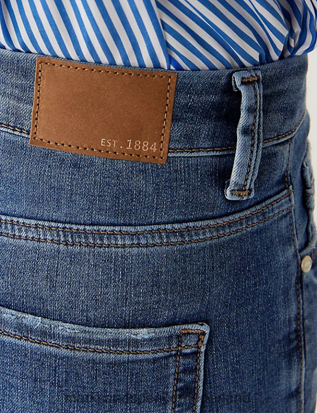 Marks & Spencer vrouwen Harper superzachte sigarettenjeans middelmatige indigo kleding N8VZP3087