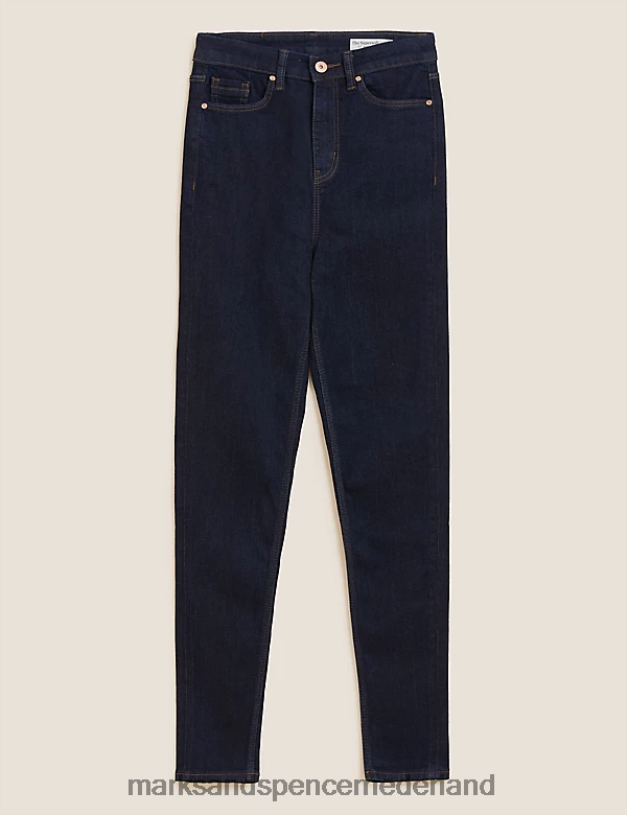 Marks & Spencer vrouwen Ivy superzachte skinny jeans met hoge taille indigo-mix kleding N8VZP784