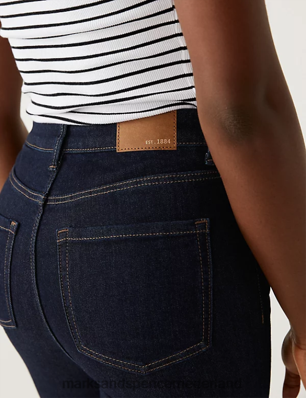 Marks & Spencer vrouwen Ivy superzachte skinny jeans met hoge taille indigo-mix kleding N8VZP784