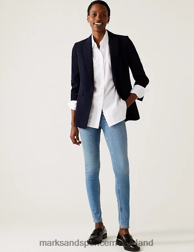 Marks & Spencer vrouwen Ivy superzachte skinny jeans met hoge taille lichte indigomix kleding N8VZP785